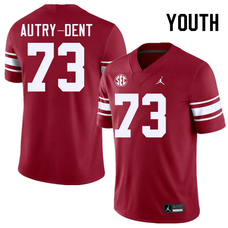 Youth #73 Isaiah Autry-Dent Oklahoma Sooners 2024 SEC Conference College Football Jerseys-Throwback